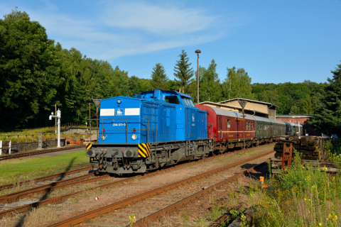 Am 16. Juli 2021 nutzte die PRESS die Infrastruktur des Museums zur Zwischenabstellung ihrer Diesellok 204 011. Foto: Steffen Schmidt